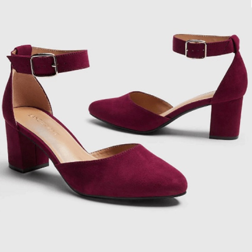 Women's Burgundy Ankle Strap Heels